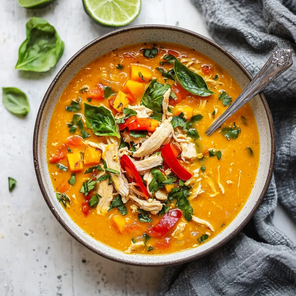 Slow Cooker Thai Chicken and Butternut Soup