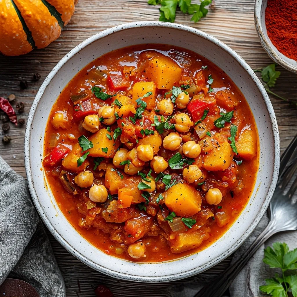Moroccan Pumpkin Stew with Chickpeas