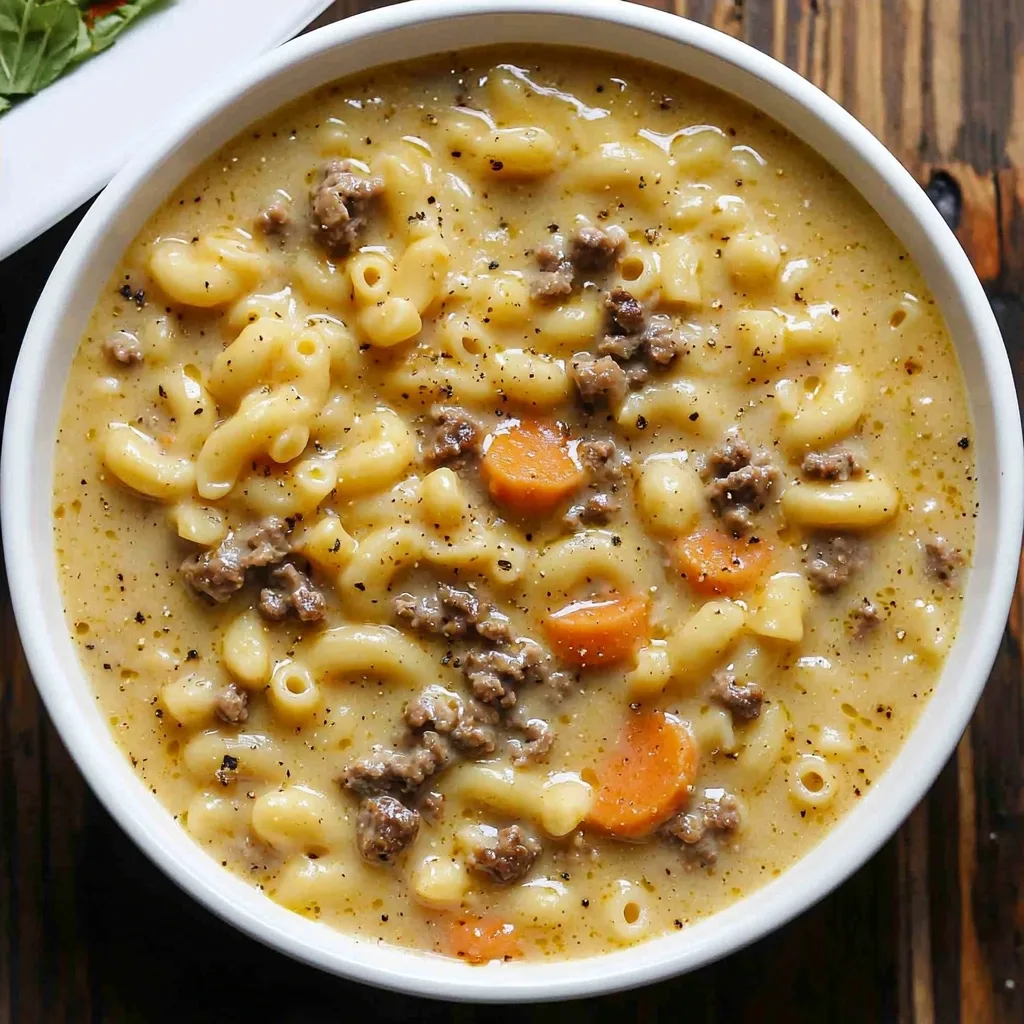 Cheeseburger Macaroni Soup