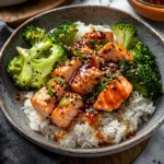 Sesame Salmon Rice Bowl with Ginger Sauce